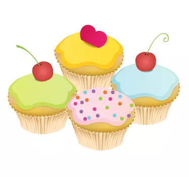 Wandtattoo Küche Cupcakes - TenStickers