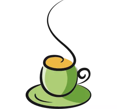 Wandtattoo Küche dampfende Kaffeetasse - TenStickers