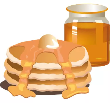 Wandtattoo Küche Pfannkuchen und Honig - TenStickers