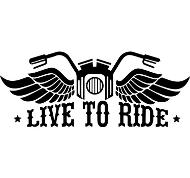 Wandtattoo Motorrad Live to Ride - TenStickers