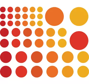 Pack von 45 Wandtattoo orangene Kreise - TenStickers