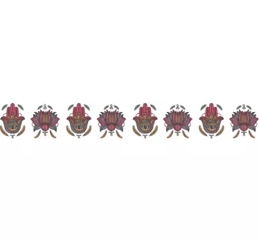 AufkleberYoga Ornament Wandbordüre - TenStickers