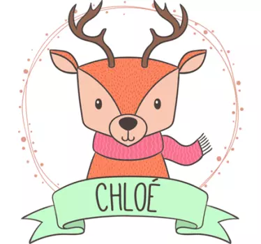 Wandtattoo Kinderzimmer mit personalisierbar Rentier - TenStickers