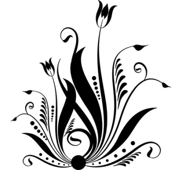 Wandtattoo Pflanze mit Blumen - TenStickers