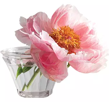 Wandtattoo polygonale Blume im Glas - TenStickers