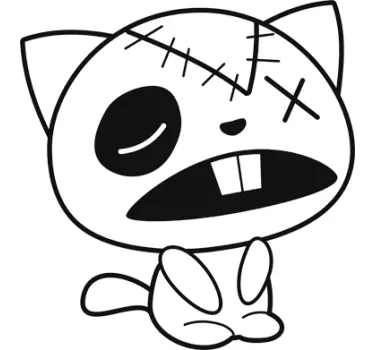 Wandtattoo ramponierte Katze - TenStickers