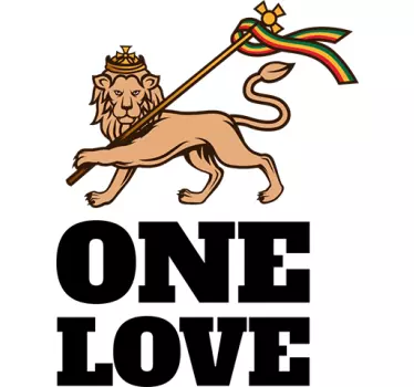 Wandtattoo Rasta Löwe One Love - TenStickers
