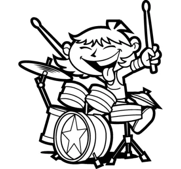 Wandtattoo Schlagzeug spielendes Kind - TenStickers