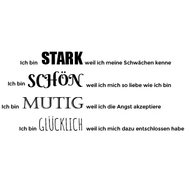 Wandtattoo Schlafzimmer stark schön mutig glücklich - TenStickers
