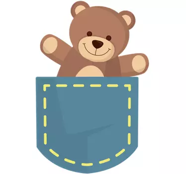 Wandtattoo Teddybär in Tasche - TenStickers
