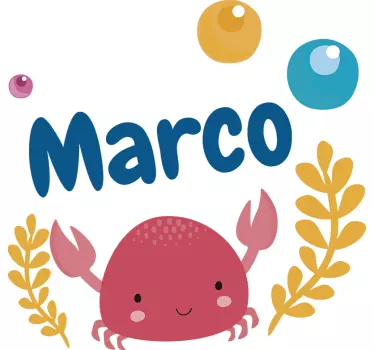 Wandtattoo Fisch Krabbe Meer Meeresleben - TenStickers