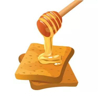 Wandtattoo Toast mit Honig - TenStickers