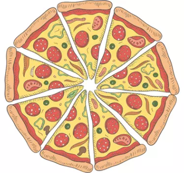 Wandtattoo Wanduhr Pizza - TenStickers