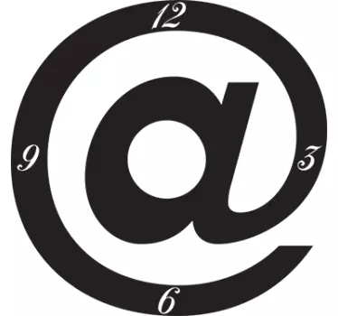 Wandtattoo Schlafzimmer Wanduhr @-Zeichen - TenStickers