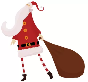 Wandtattoo Weihnachtsmann mit Sack - TenStickers