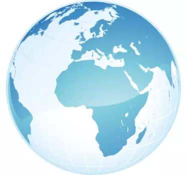 Wandtattoo Welt mit Afrika und Europa - TenStickers