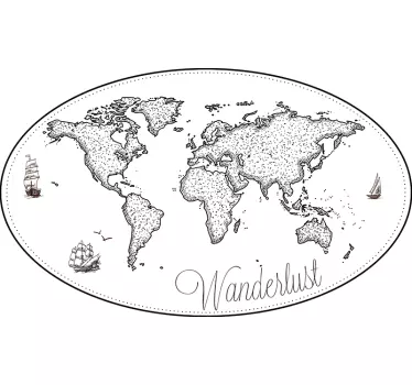Wandtattoo Wanderlust Weltkarte - TenStickers
