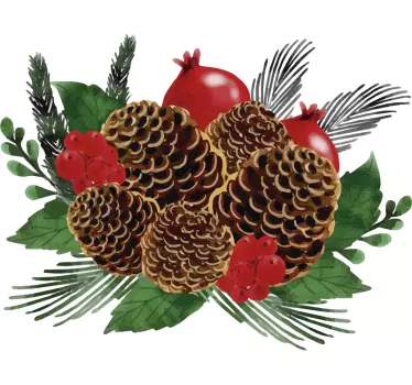 Aufkleber Weihnachtskranz - TenStickers