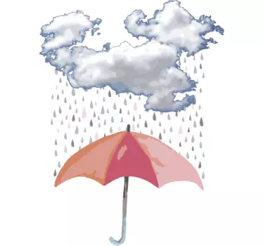 Wandtattoo Wolke mit Regenschirm - TenStickers