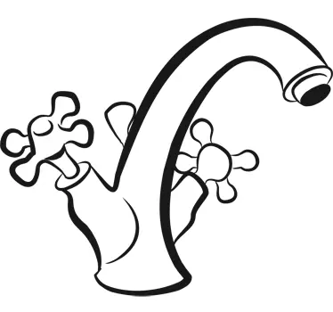 Wasserhahn Bad Aufkleber - TenStickers
