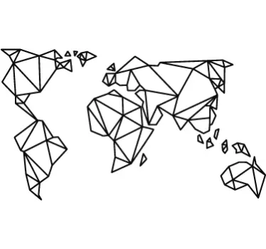 Wandtattoo Weltkarte Origami - TenStickers