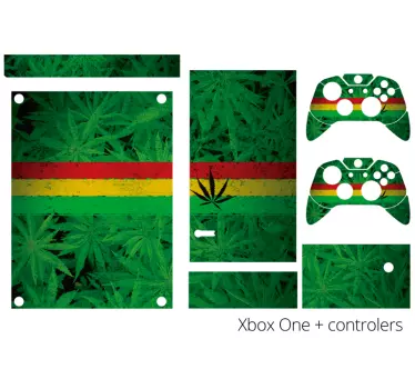 Xbox skin mit grünem blattdesign - TenStickers