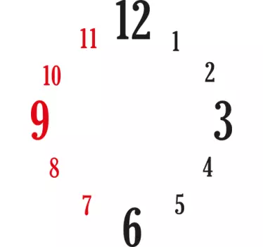Zweifarbige Uhr Aufkleber - TenStickers