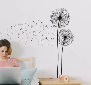 Wandtattoo Wohnzimmer realitätsnahe Pusteblumen - TenStickers