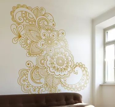 Wandtattoo asiatisches Blumenmuster Ornament - TenStickers