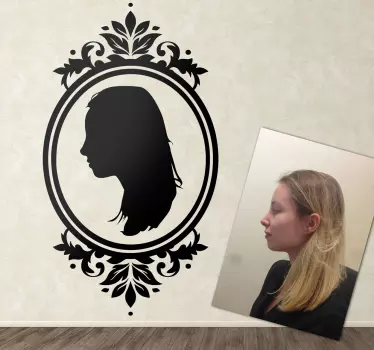 Persönliches Porträt Wandtattoo Wohnzimmer - TenStickers
