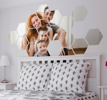 Geometrisches Mosaik Kopfteil Wandtattoo Schlafzimmer - TenStickers