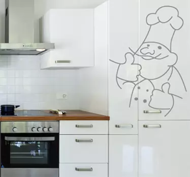 Lustiger Küchenchef Wandtattoo Küche - TenStickers