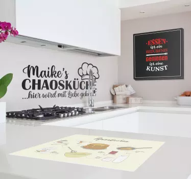Personalisierte Wandtattoo Küche Chaosküche mit Name - TenStickers