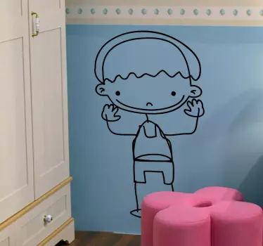 Wandtattoo Strichzeichnung von einem Jungen - TenStickers