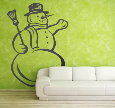 Wandtattoo Schneeman mit Hut - TenStickers