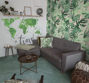Wandtattoo Weltkarte Travel - TenStickers