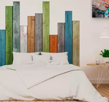 Wandtattoo farbiges Holz - TenStickers