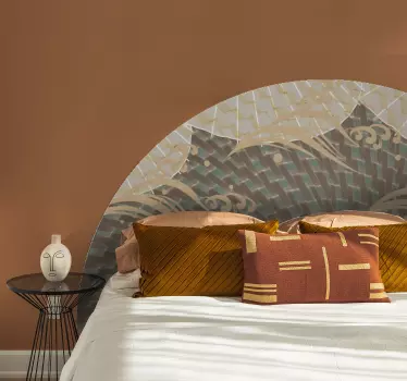 Wandtattoo Bett elegantes fächermotiv - TenStickers