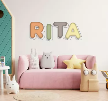 Wandtattoo Kinderzimmer anpassbarer name in fettdruck - TenStickers