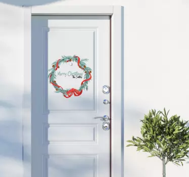 Weihnachtssticker Weihnachtskranz - TenStickers