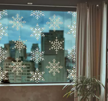 Weihnachtssticker Schneeflocken in Gold Set - TenStickers