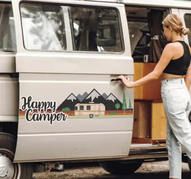 Wohnmobil Aufkleber happy camper - TenStickers