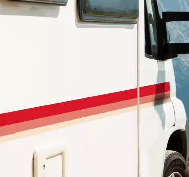 Sticker Fahrzeug Camping Van Bunte Streifen - TenStickers