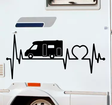 Herzschlag Wohnwagen Wohnmobil Aufkleber - TenStickers