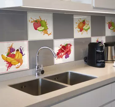 Wandtattoo Früchte Frucht Collage - TenStickers