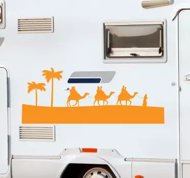 Kamele in der Wüste Wohnmobil Aufkleber - TenStickers