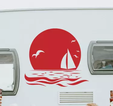 Sonnenuntergang am Strand Wohnmobil Aufkleber - TenStickers