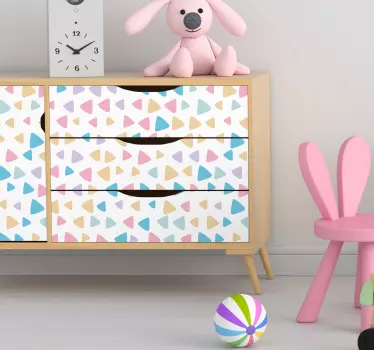Pastell Dreiecke Muster Möbelaufkleber - TenStickers