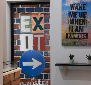 Deursticker exit sign urban - TenStickers