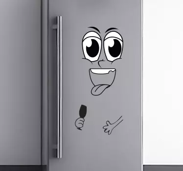 Kühlschrank Folie vinyl-Gesicht mit Glas - TenStickers